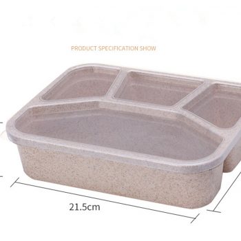 4-Cell Wheat Straw Lunch Box Japanese-style Lunch Box Students Food Container Office Workers Food Box